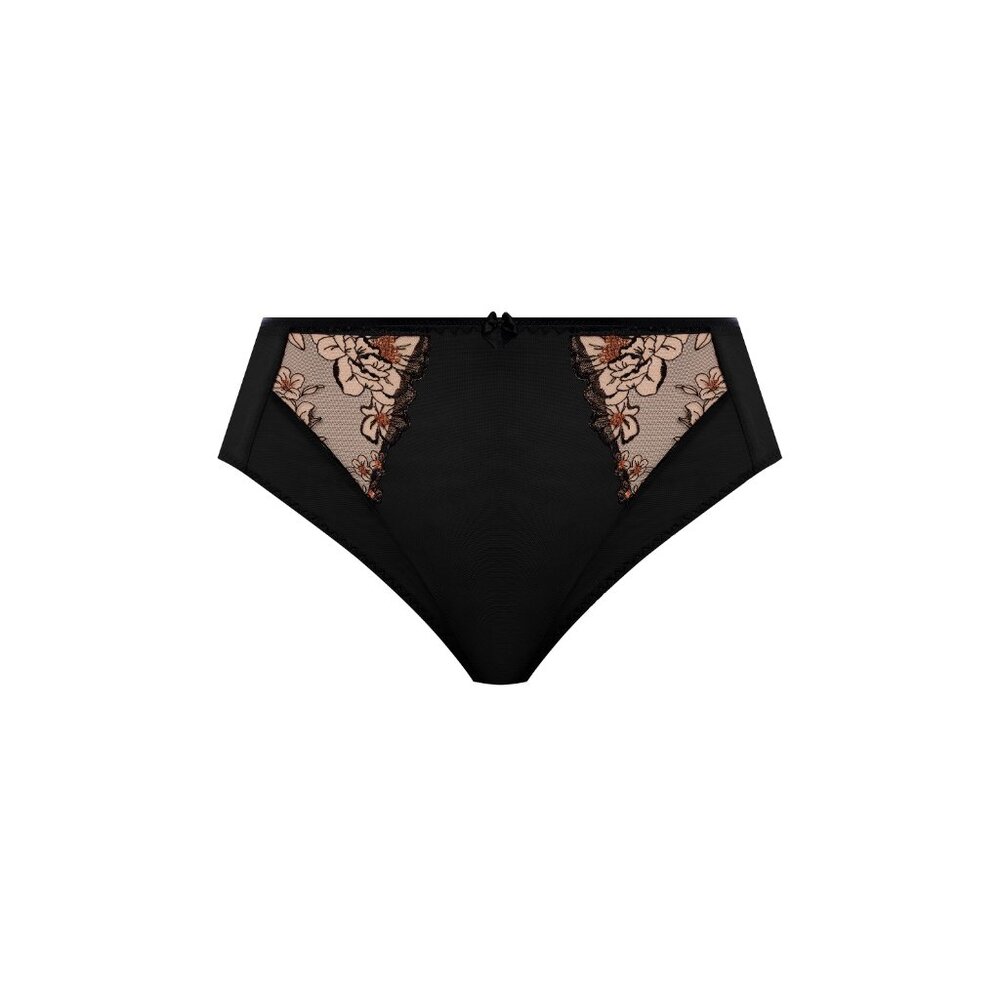 Elomi Teagan High Leg Brief- black/ almond